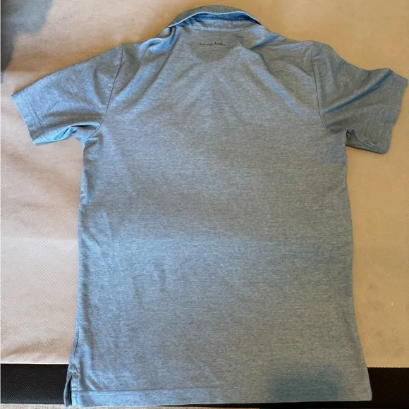 Travis Mathew Blue and Gray Polo Shirt with Classic Collar - Picture 2 of 5